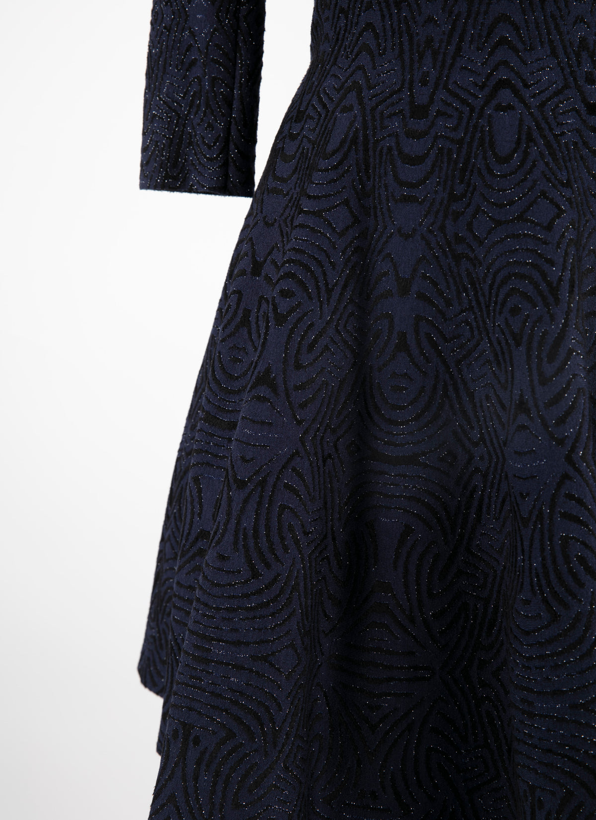Robe courte évasée à col rond et manches 3/4 - Nuit & Noir