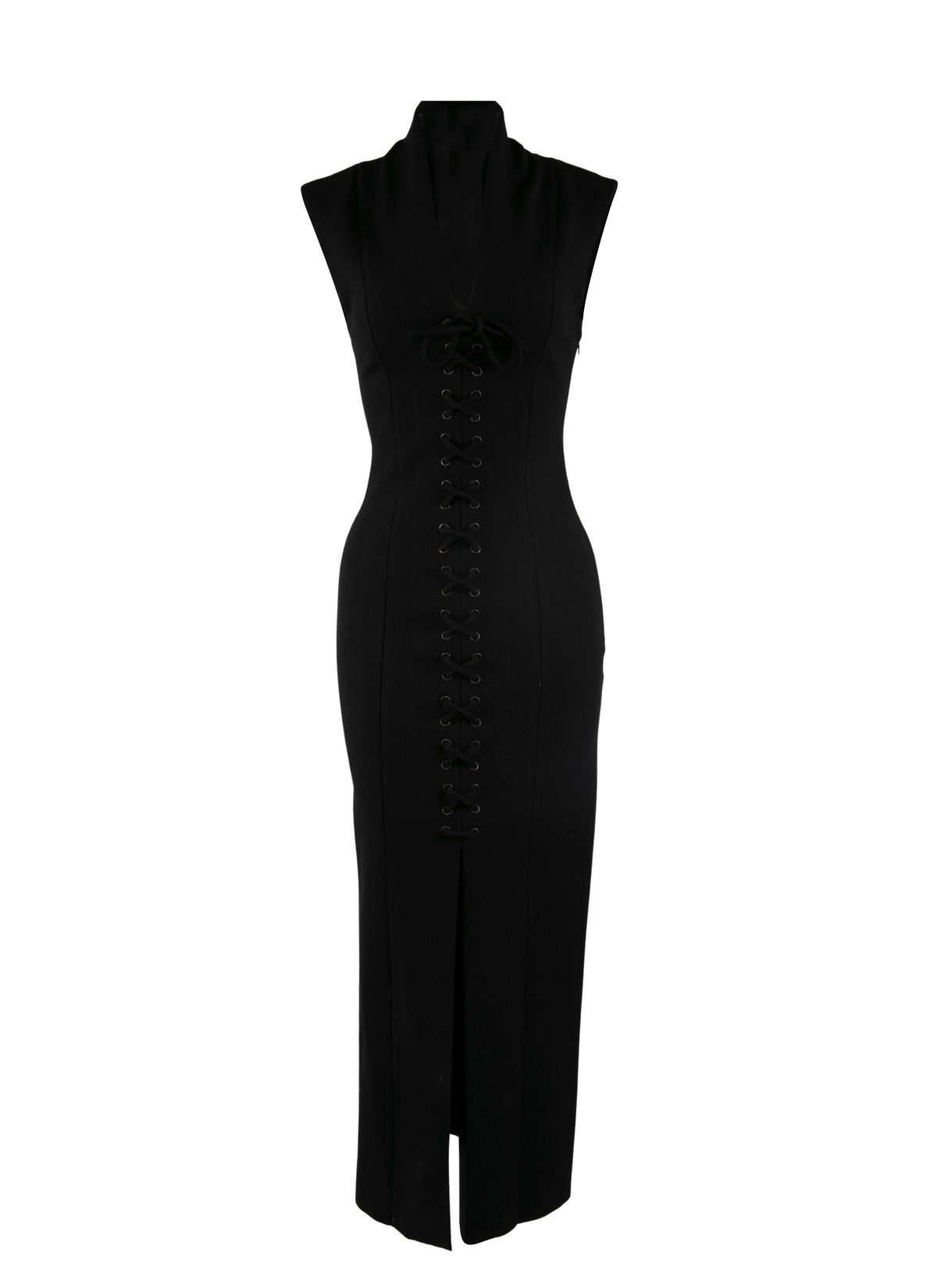 Robe longue en laine - Noir