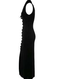Robe longue en laine - Noir