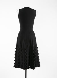 Sleeveless knitted midi dress - Black intense