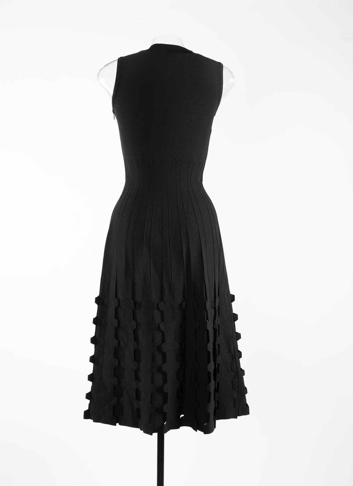 Sleeveless knitted midi dress - Black intense