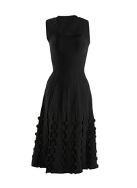 Sleeveless knitted midi dress - Black intense