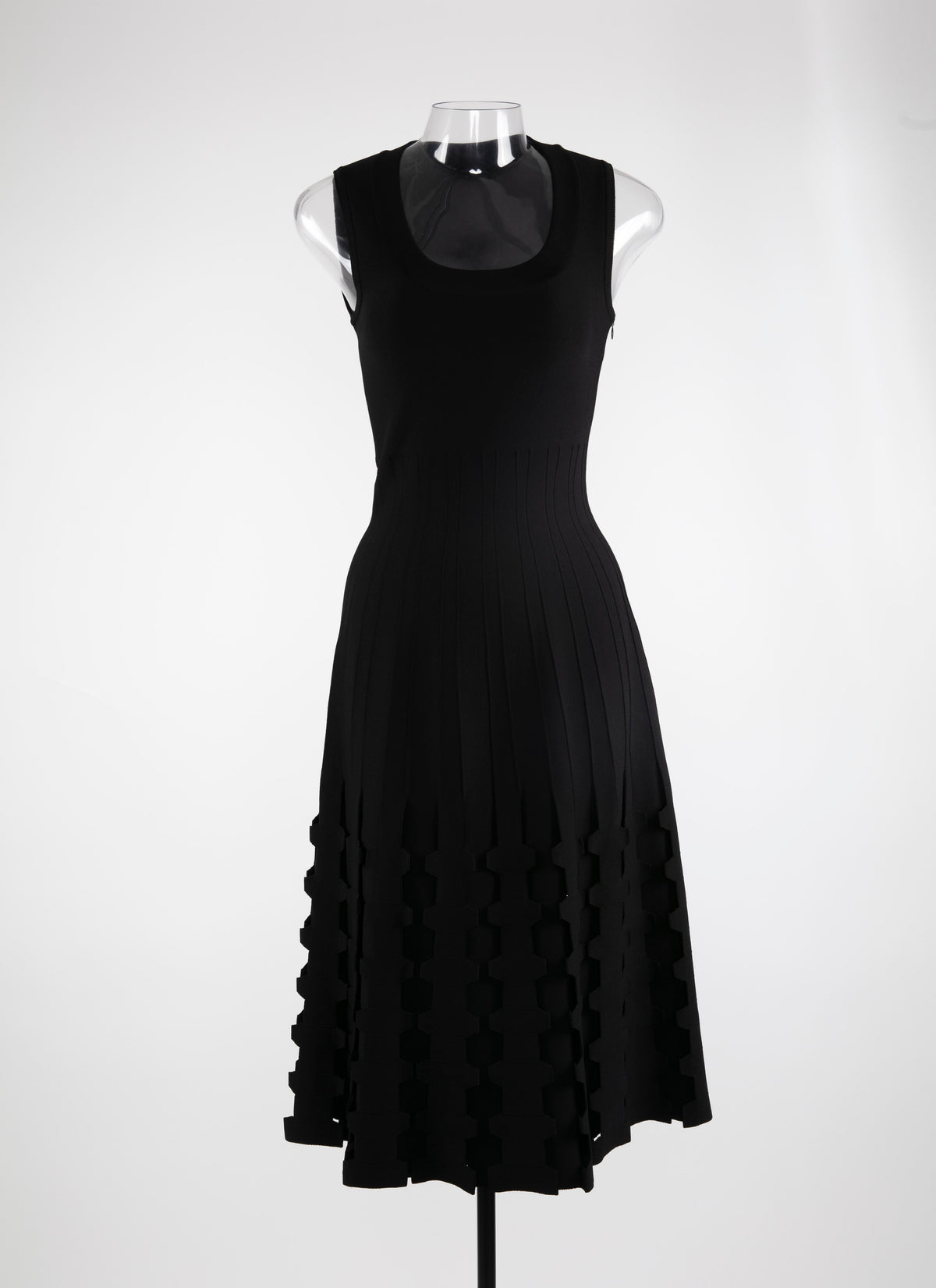Sleeveless knitted midi dress - Black intense