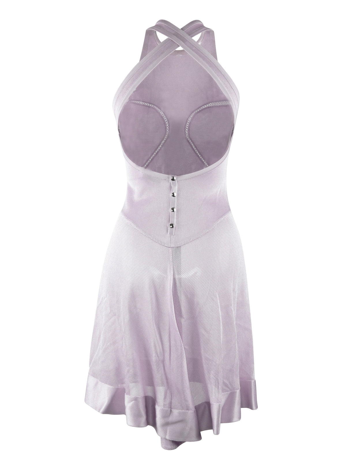 Robe courte à dos ouvert avec bretelles croisés - Lilas