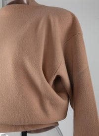 Cashmere short jumper - Powder