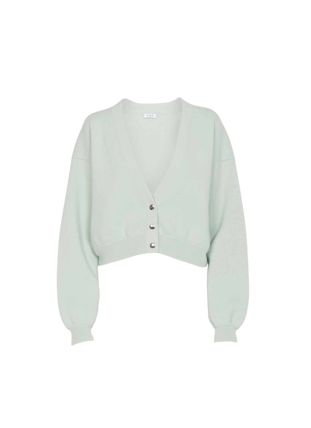 Cardigan court en cachemire - Vert Amande