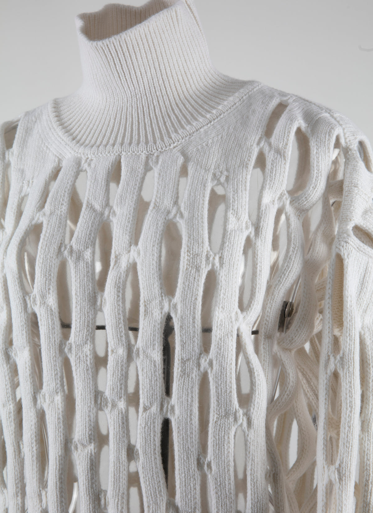 Pull col haut en laine - Blanc
