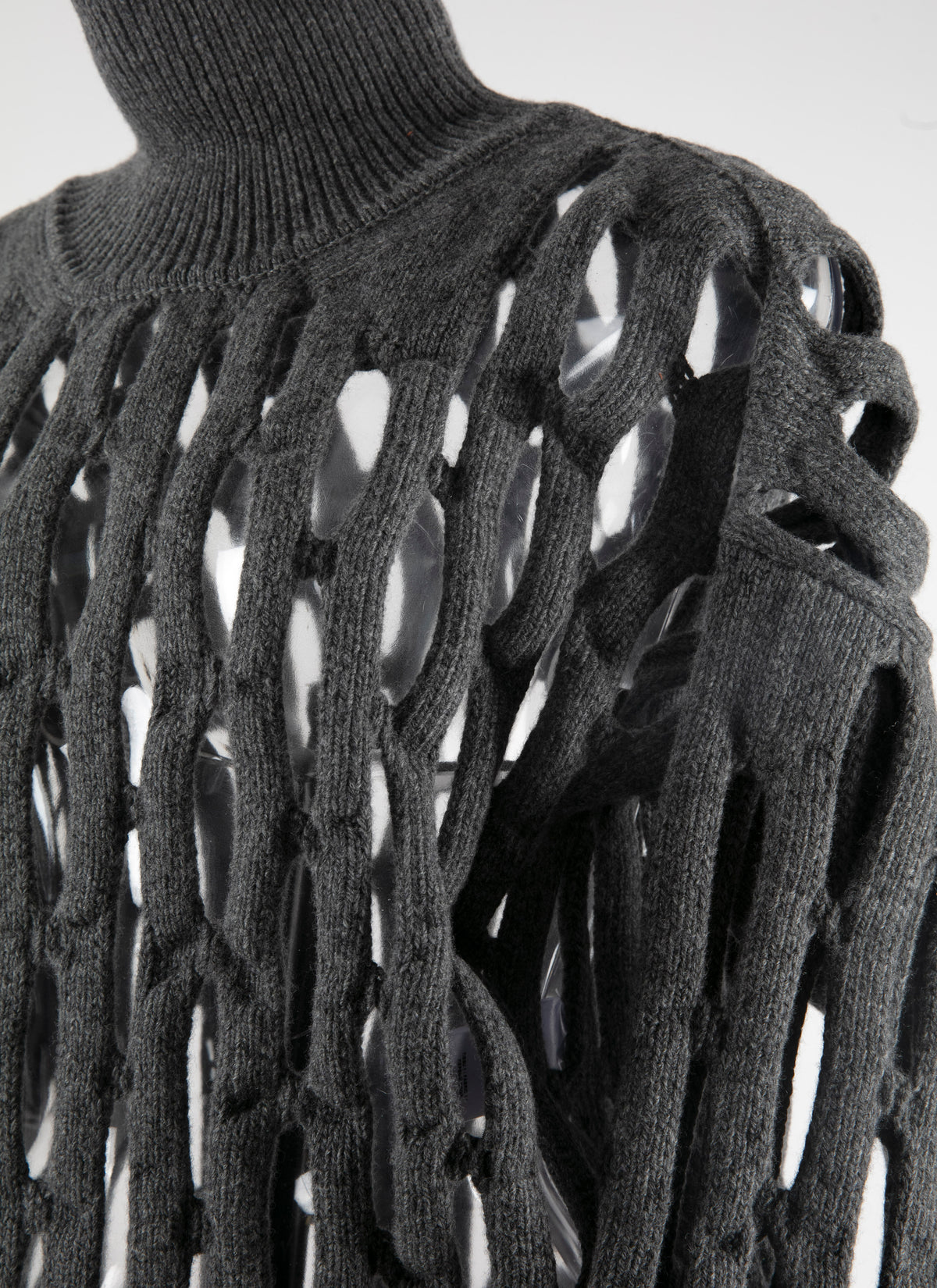 Pull col haut en laine - Gris Foncé