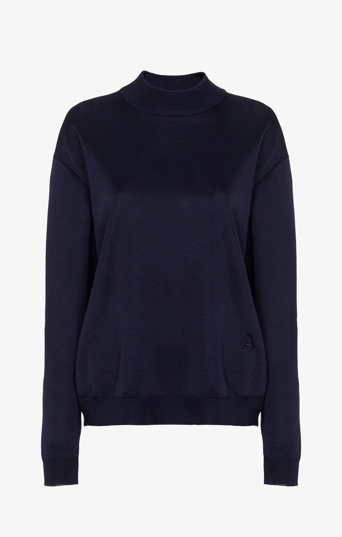 Pull à col roulé brillant - Marine