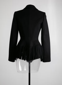 Regular jacket in wool - Black intense