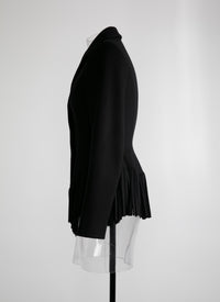 Regular jacket in wool - Black intense