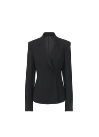 Veste cintrée en gabardine de laine - Noir Alaïa