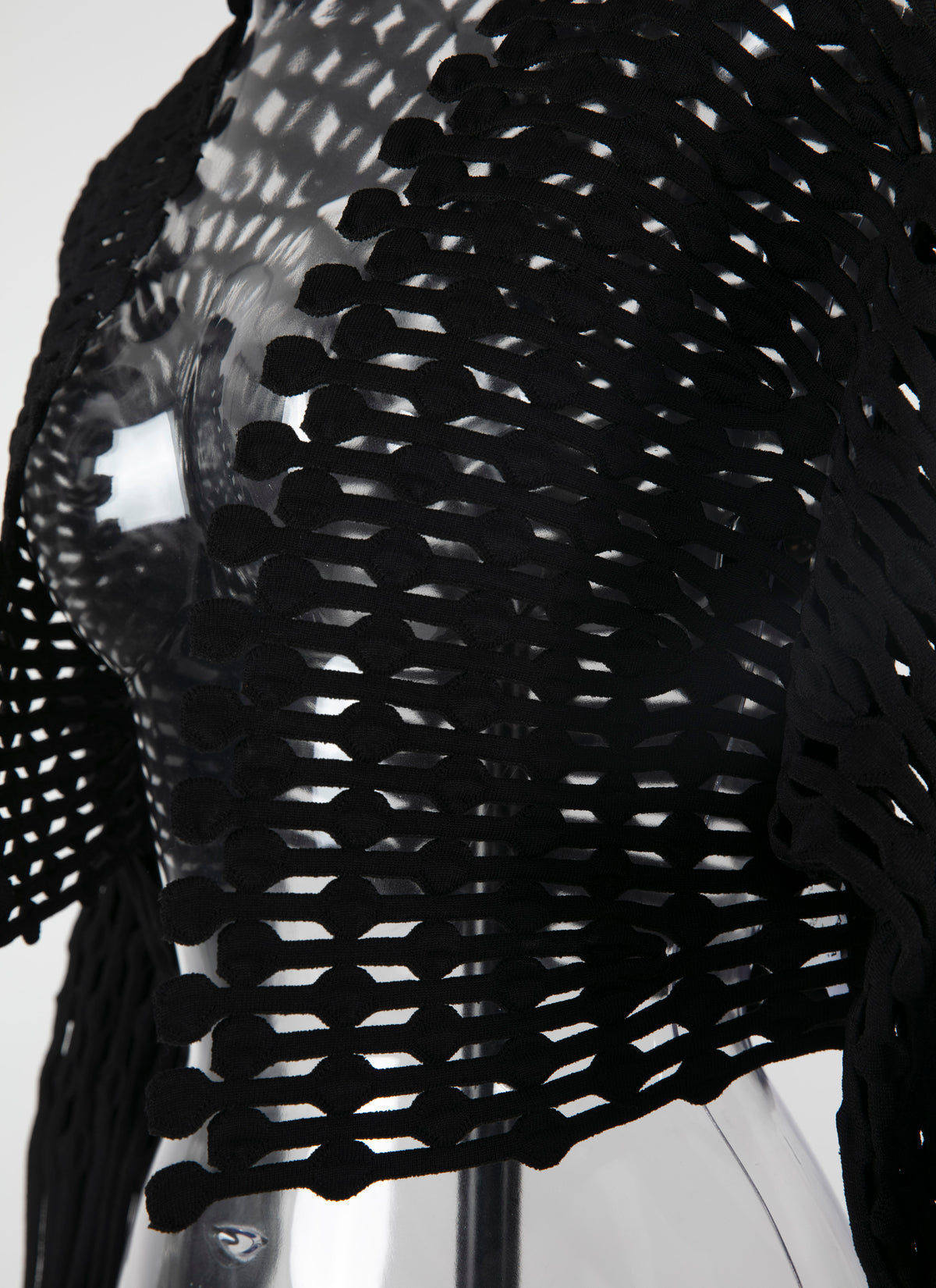 Veste à manches longues en dentelle tricotée - Noir