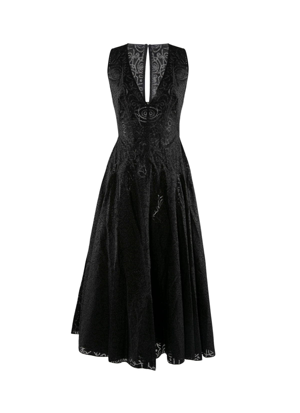 Robe longue col v - Noir