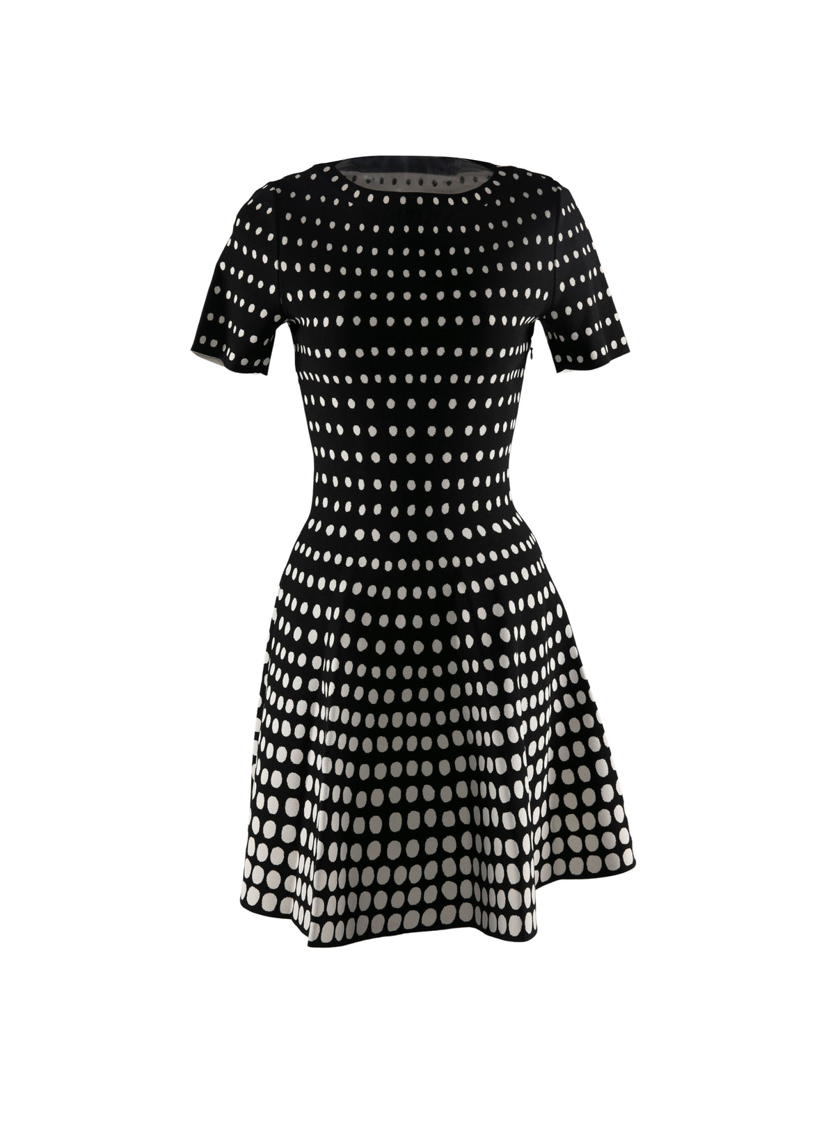 Robe patineuse à manches courtes - Noir & Blanc