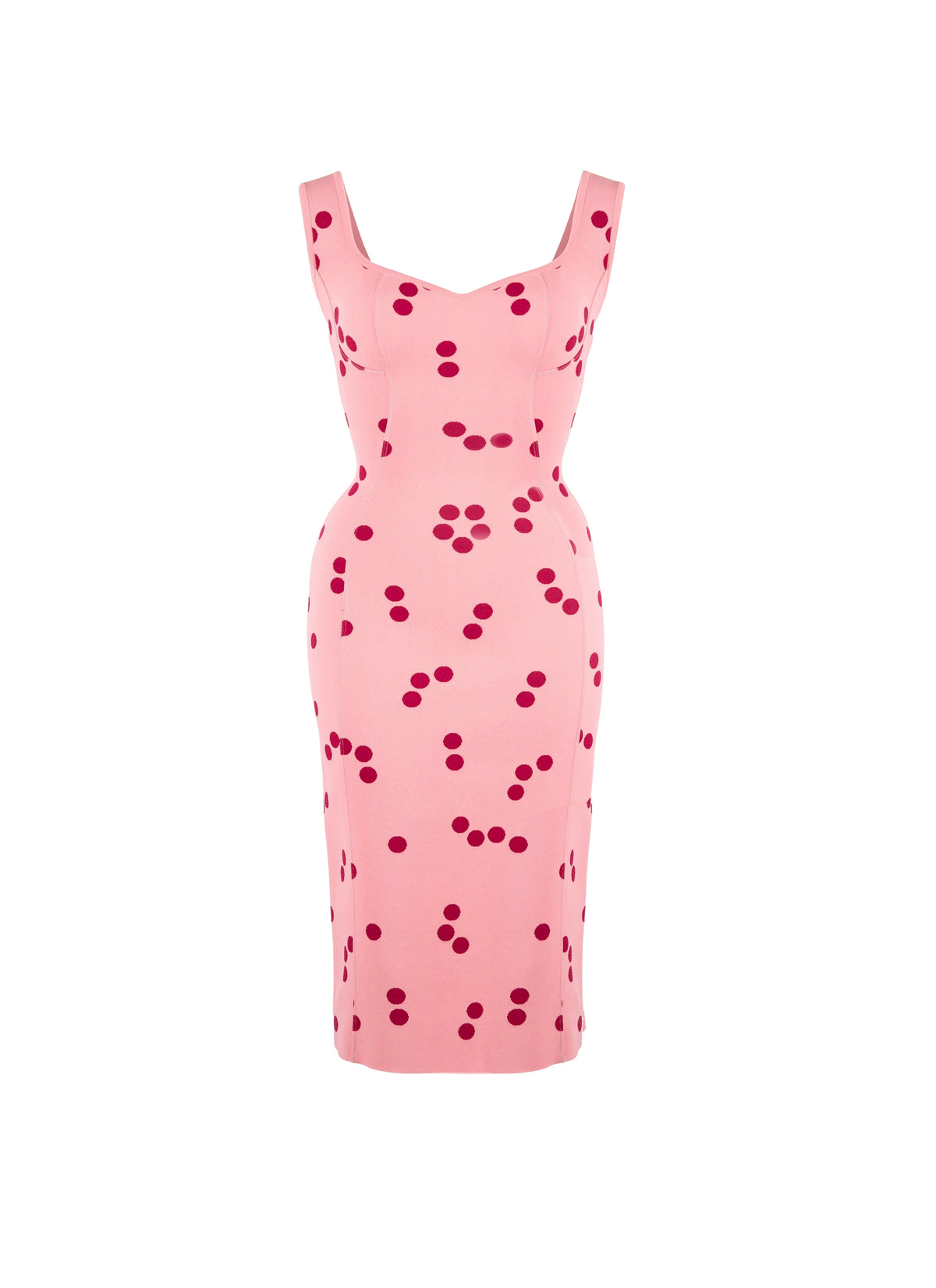 Robe courte édition 1991 à pois en maille - Rose