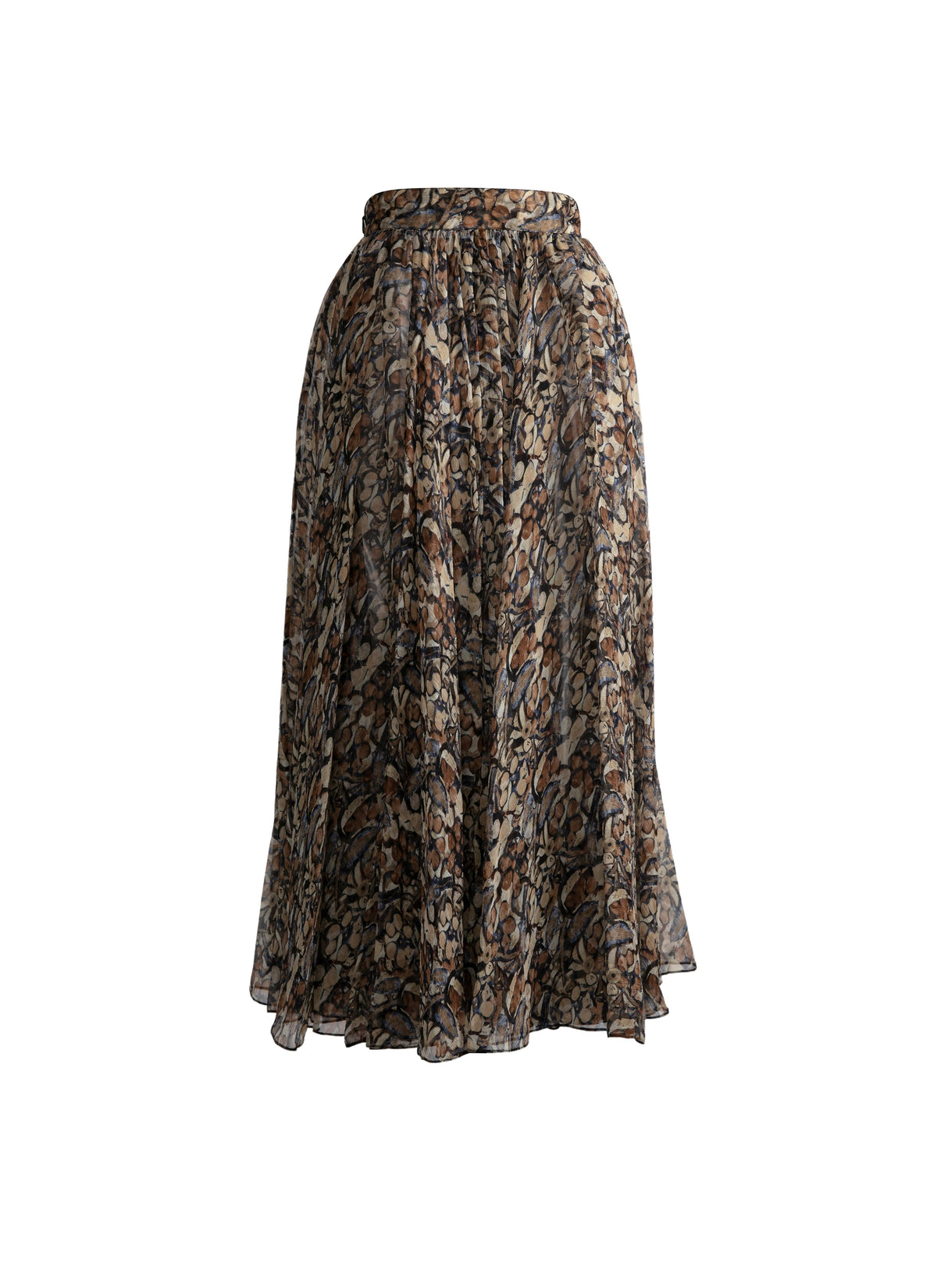 Long skirt with silk pattern - Multicolour