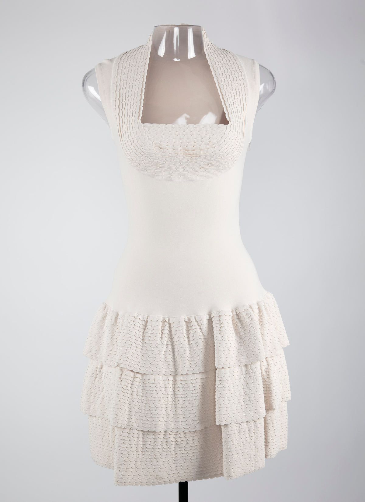 Ruffle sleeveless dress - Off White