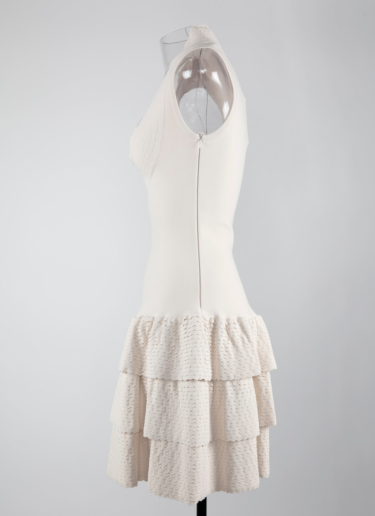 Ruffle sleeveless dress - Off White