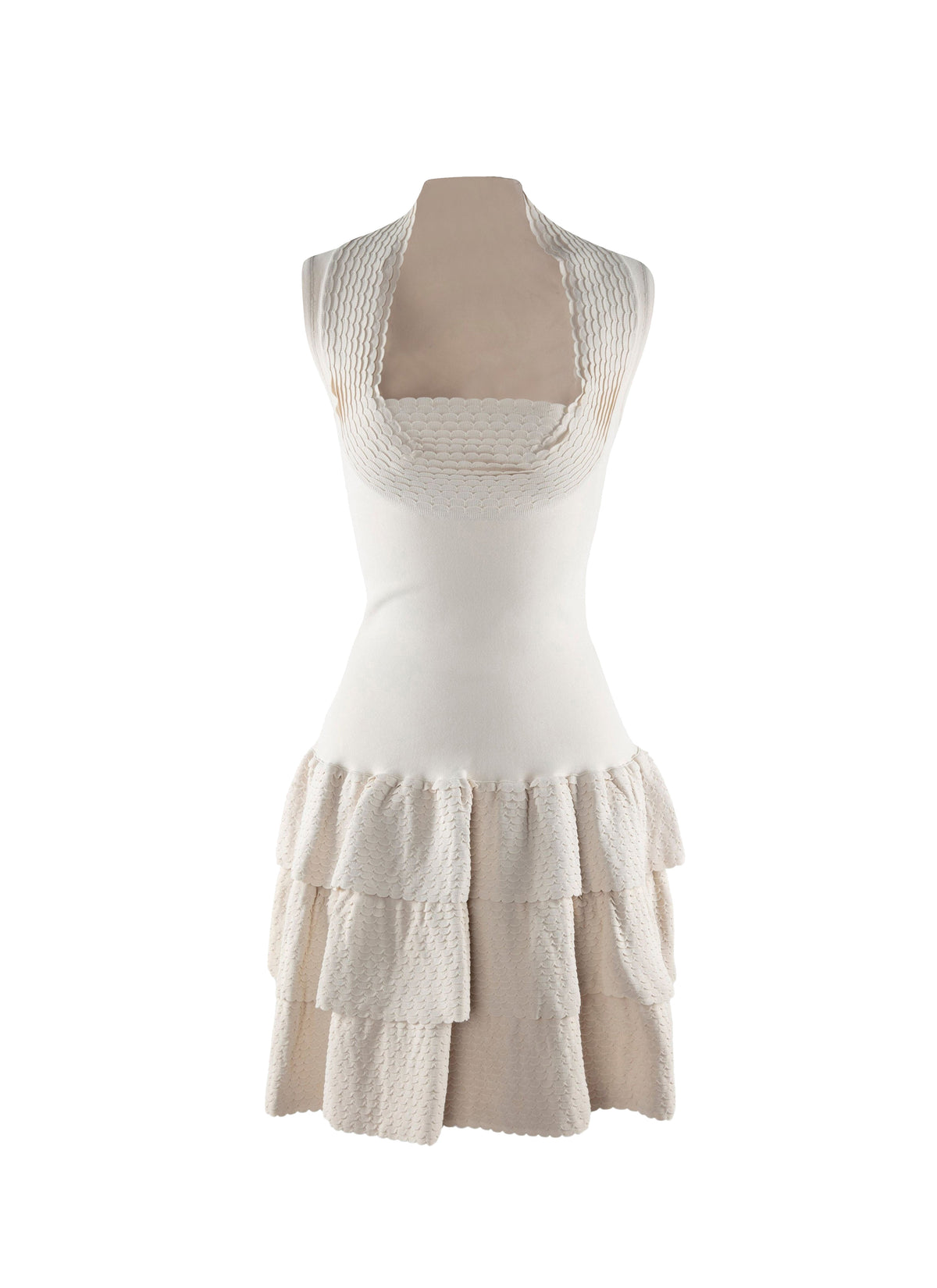 Ruffle sleeveless dress - Off White