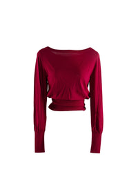 Pull manches longues à col bateau - Magenta