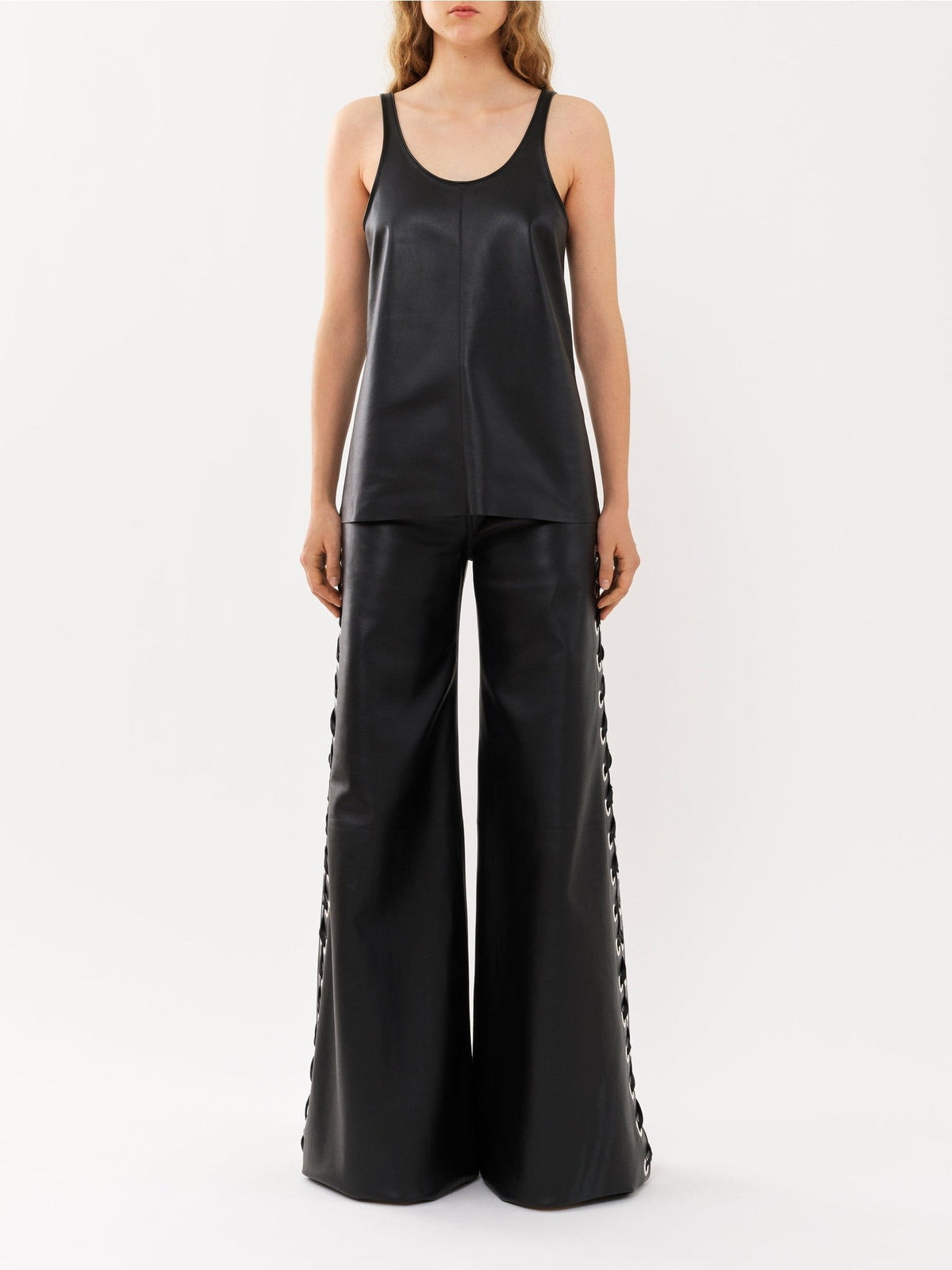 OK PORTE_Pantalon en cuir - Black