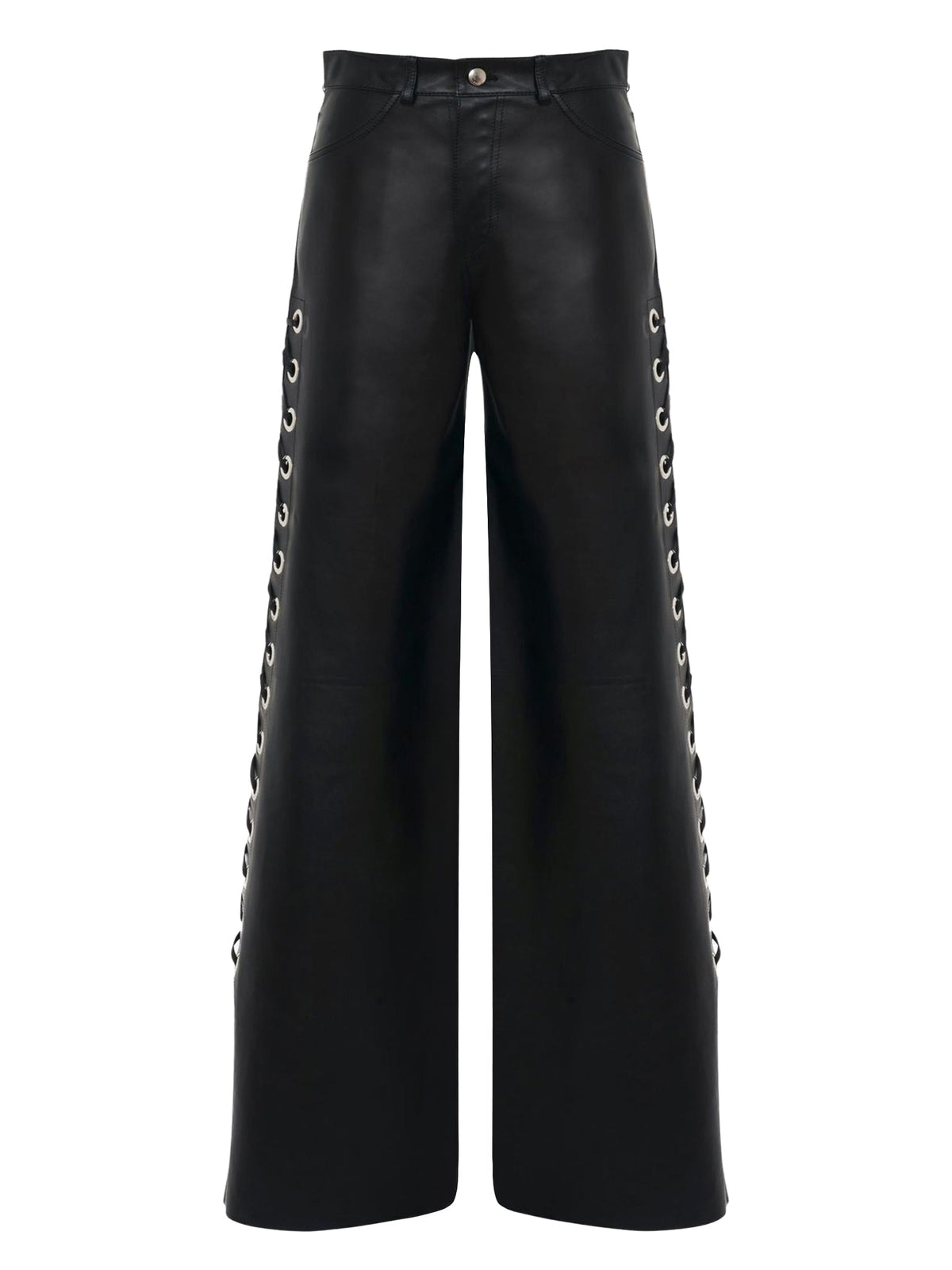 OK PORTE_Pantalon en cuir - Black
