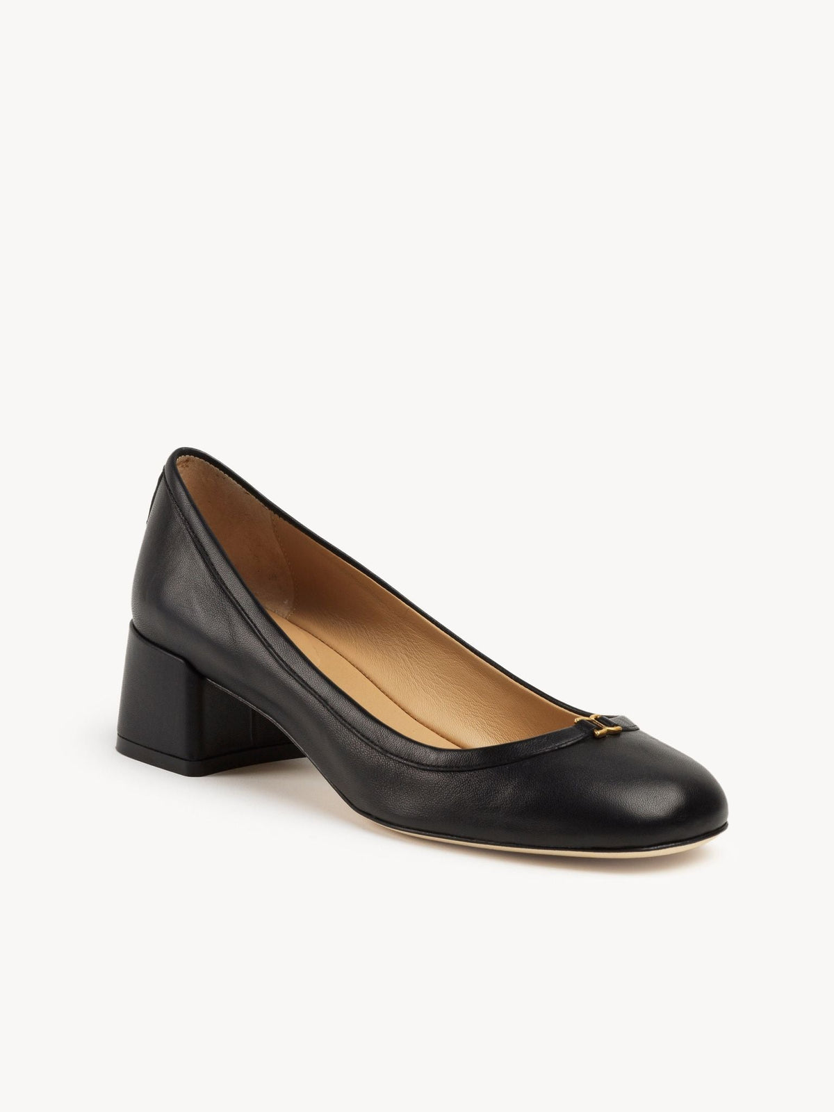 OK PORTE_Ballerines à talons en cuir - Black