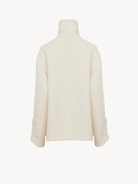 OK PORTE_Manteau court croisé en laine - Eden White