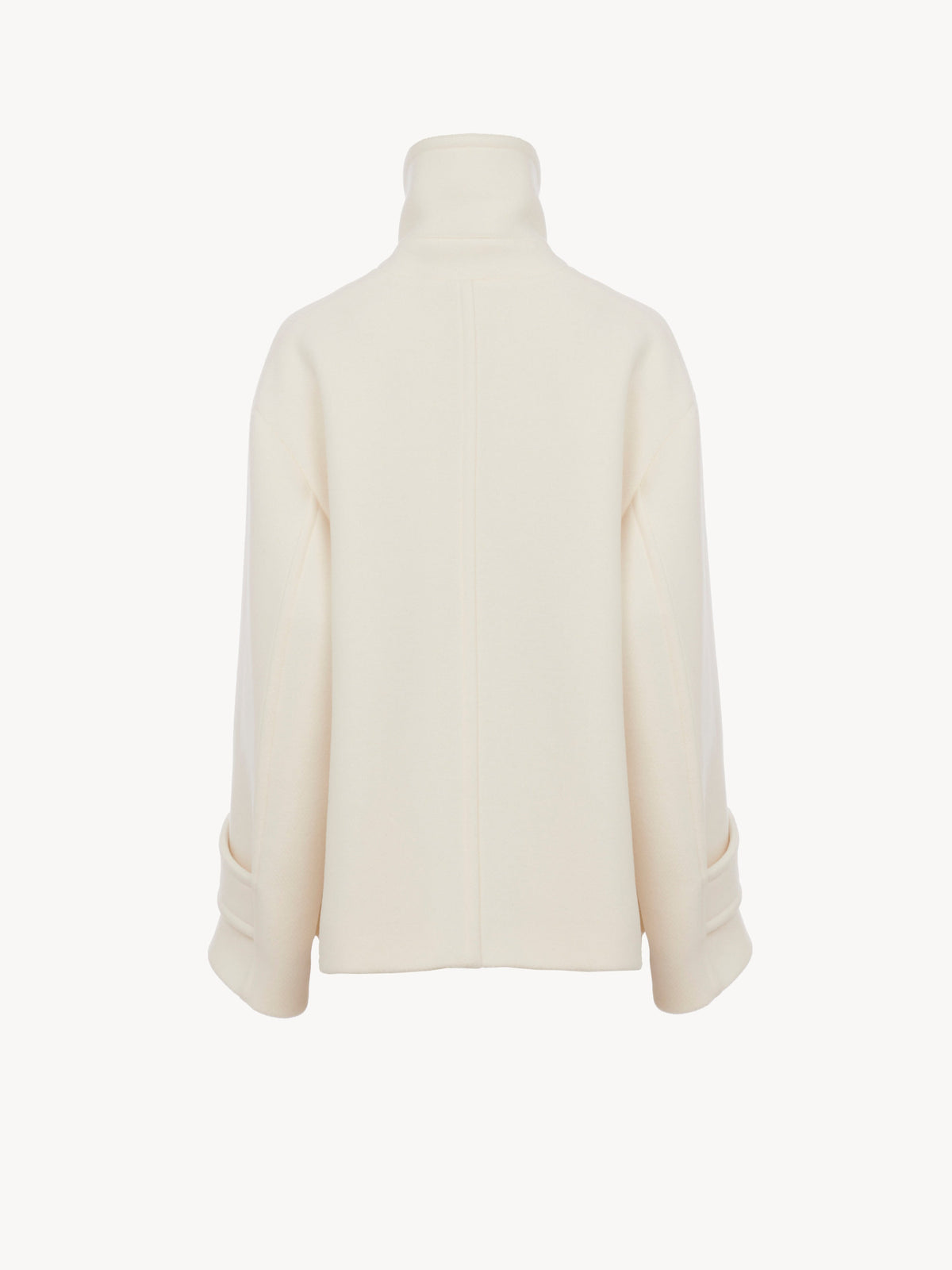 OK PORTE_Manteau court croisé en laine - Eden White
