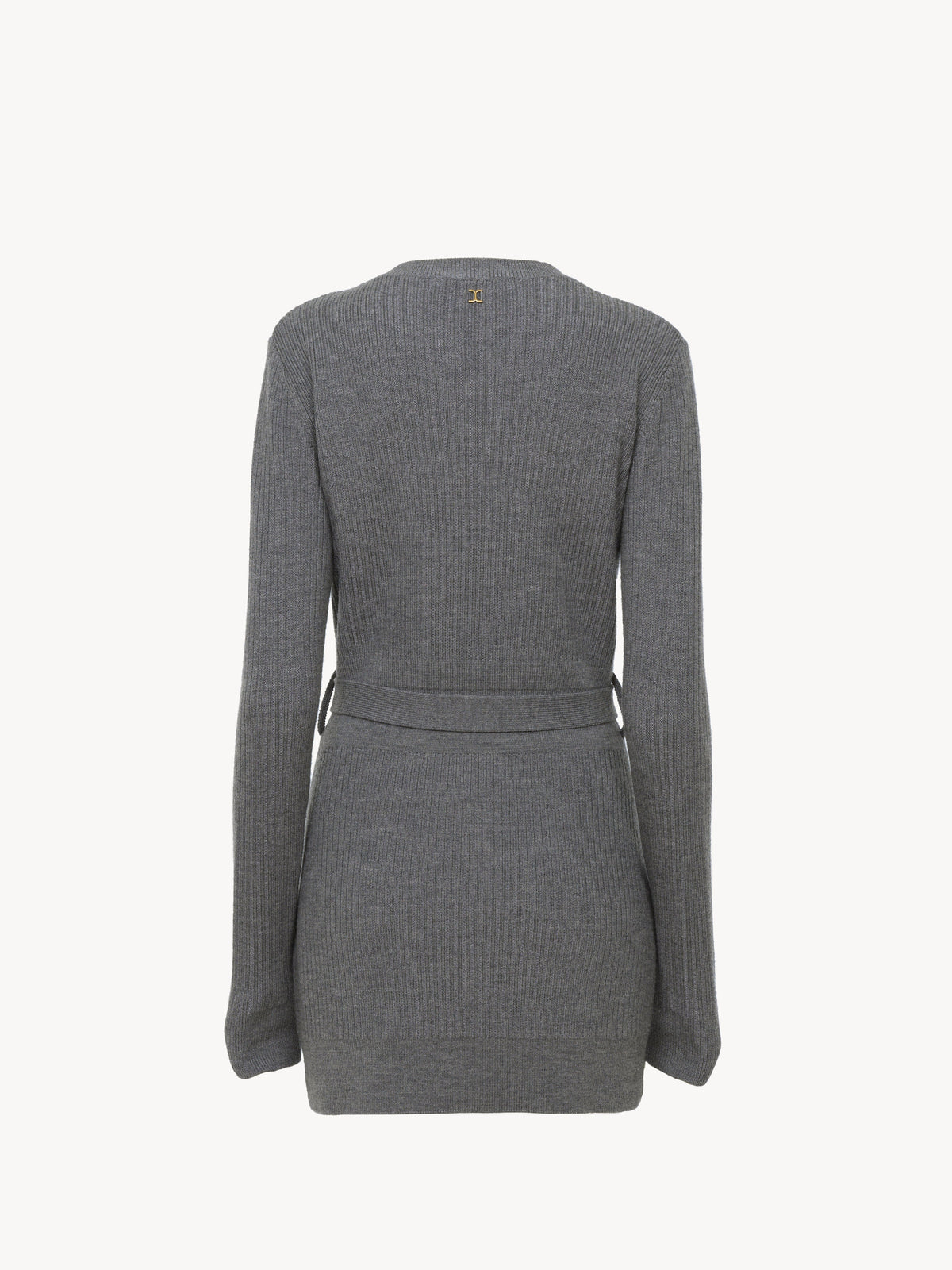 OK PORTE_Cardigan long ceinturé en laine - Urban Grey