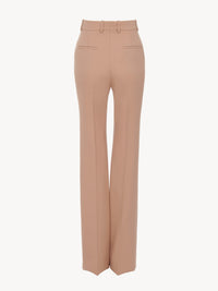 OK PORTE_Pantalon droit taille haute en laine - Sand Brown