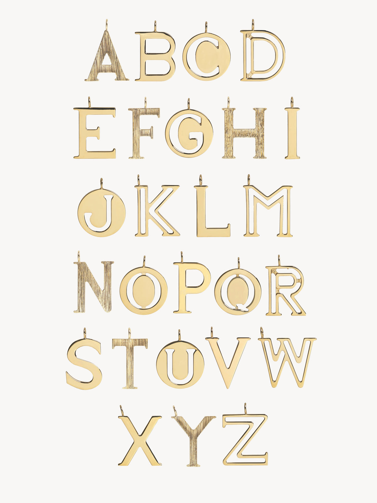 OK PORTE_Pendentif pour petite maroquinerie Alphabet en laiton - Gold Color