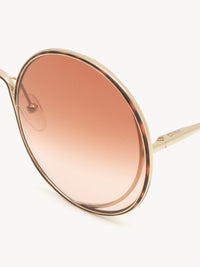 OK PORTE_Lunettes de soleil ronde Hannah - Havana & Peach