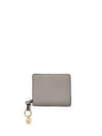 OK PORTE_Portefeuille compact zippé Alphabet en cuir - Cashmere Grey