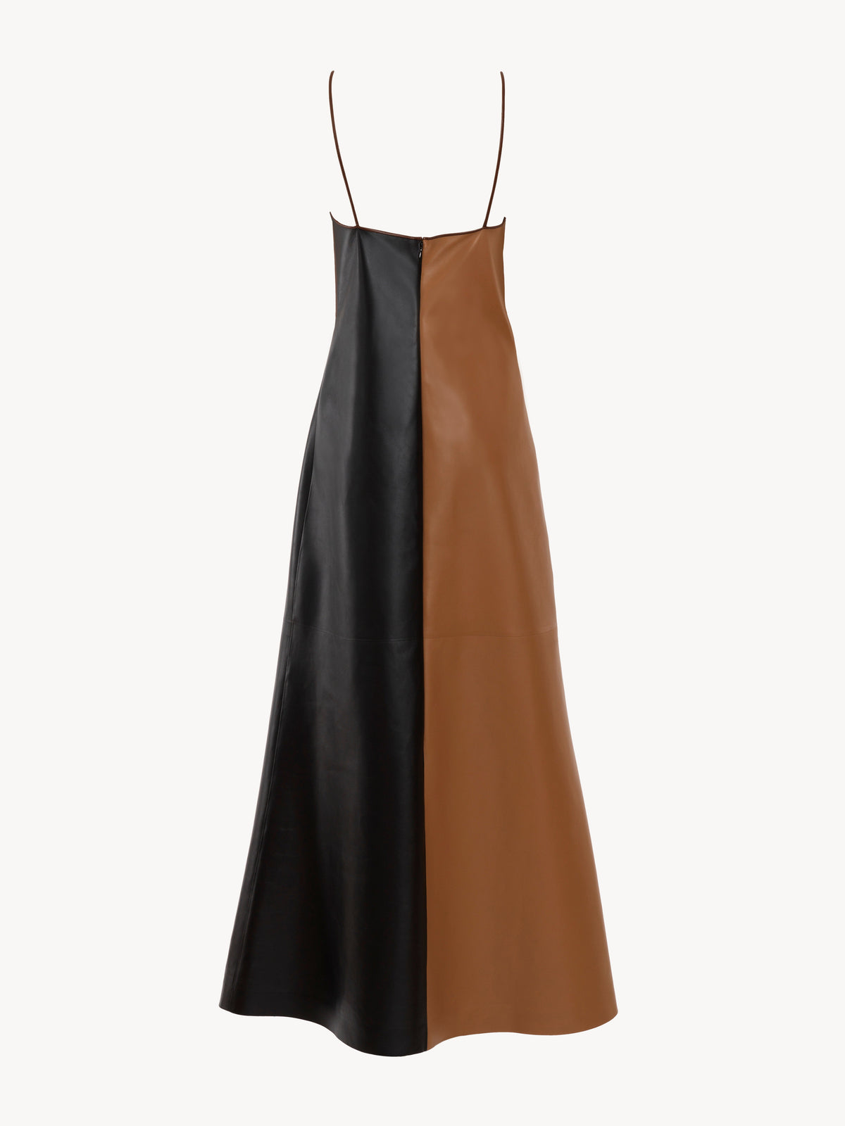OK PORTE_Robe patchwork en cuir - Multicolor Brown
