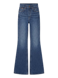 OK PORTE_Jean flare taille haute - Faded Denim