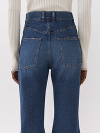 OK PORTE_Jean flare taille haute - Faded Denim