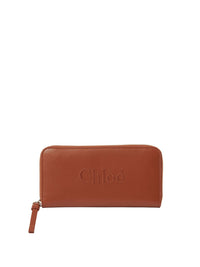 NO PORTE_Portefeuille long zippé Chloé Sense en cuir - Caramel