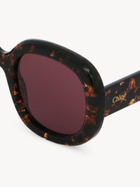 OK PORTE_Lunettes de soleil rondes Gayia - Garnet Red