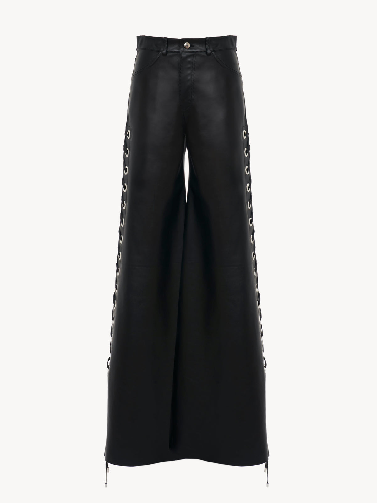 OK PORTE_Pantalon en cuir - Black