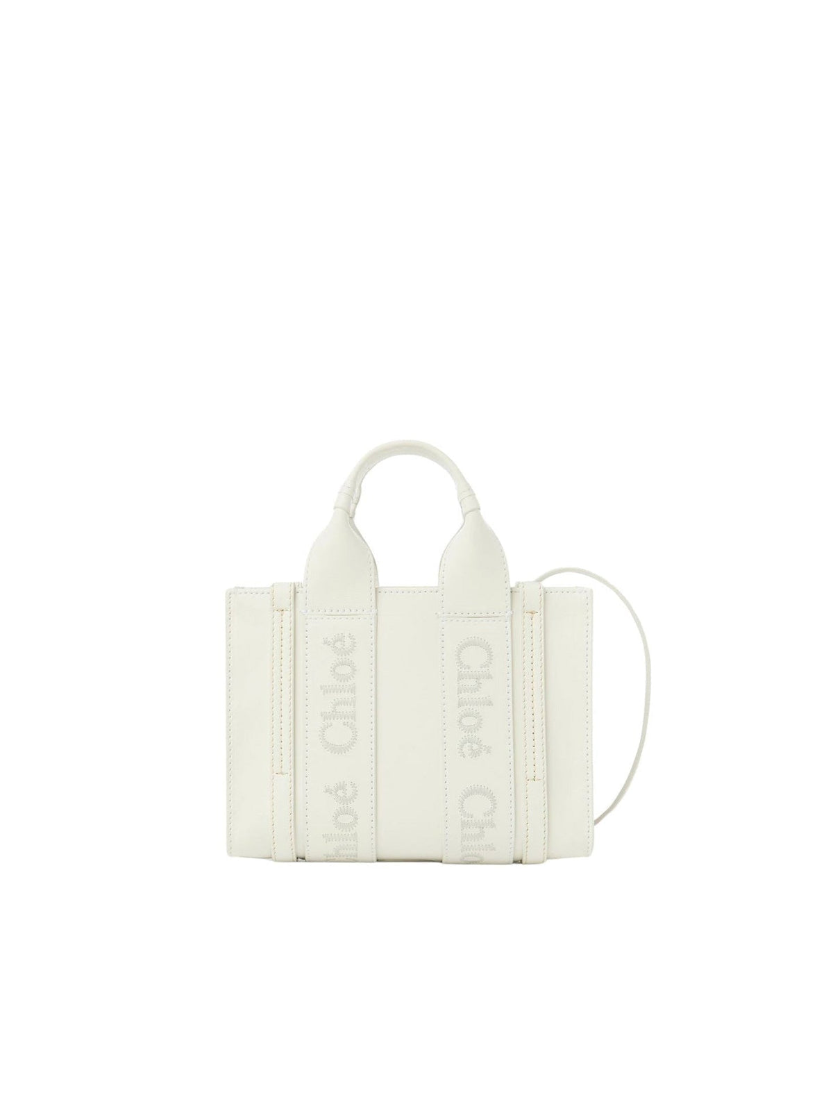 OK PORTE_Mini cabas Woody à bandoulière en cuir - White