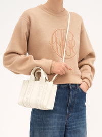 OK PORTE_Mini cabas Woody à bandoulière en cuir - White