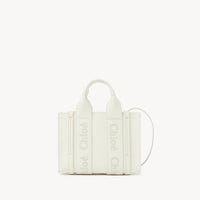 OK PORTE_Mini cabas Woody à bandoulière en cuir - White