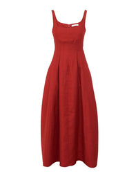 OK PORTE_Robe verticale en lin - Peppery Red