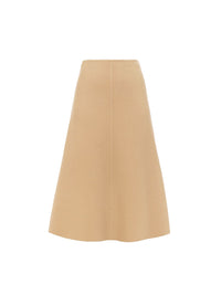 OK PORTE_Jupe en laine et cachemire - Pearl Beige