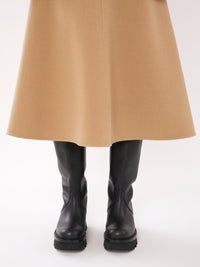 OK PORTE_Jupe en laine et cachemire - Pearl Beige