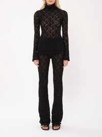 OK PORTE_Pantalon flare ajouré - Black