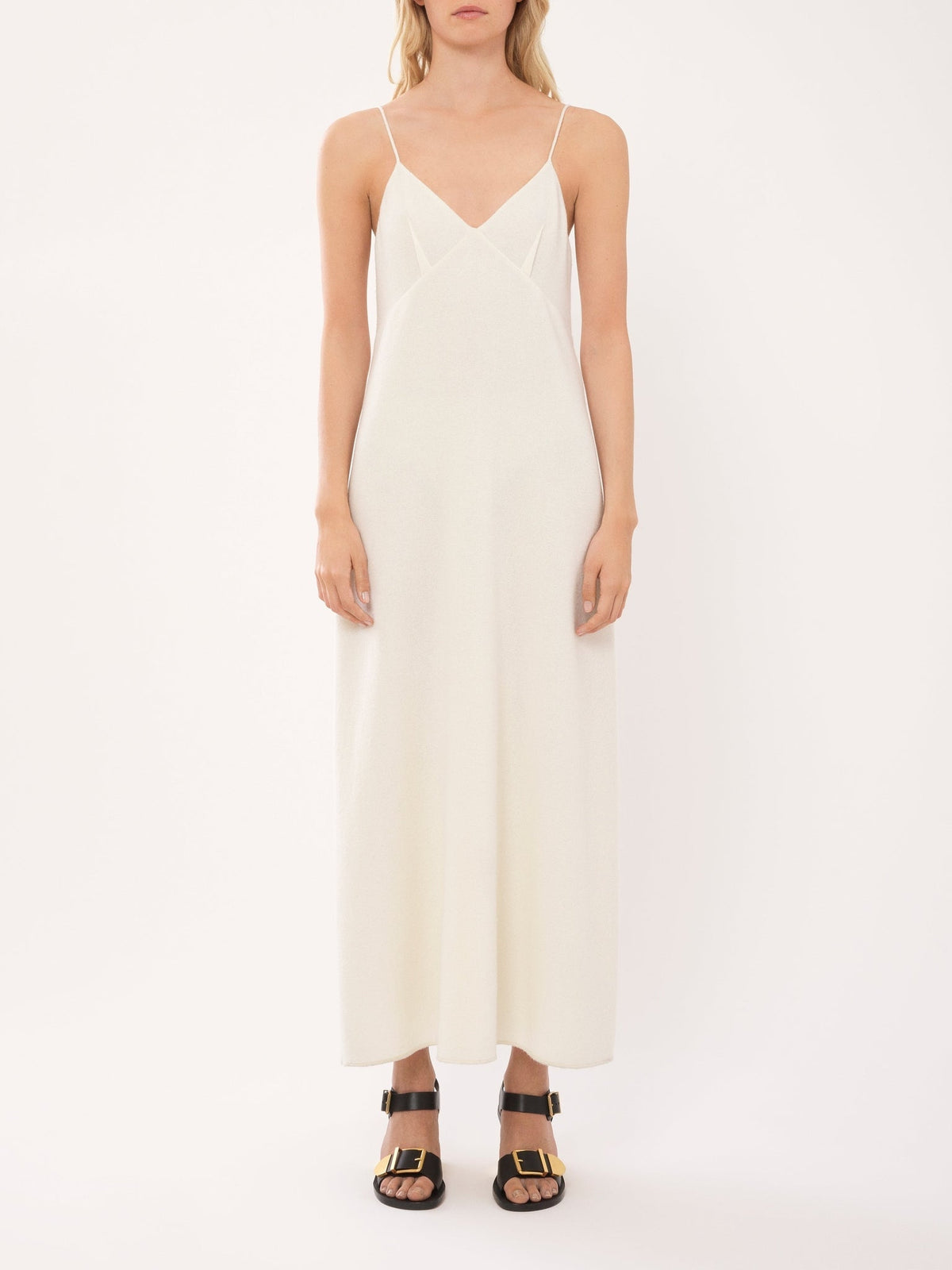 OK PORTE_Robe en laine et cachemire - Eden White