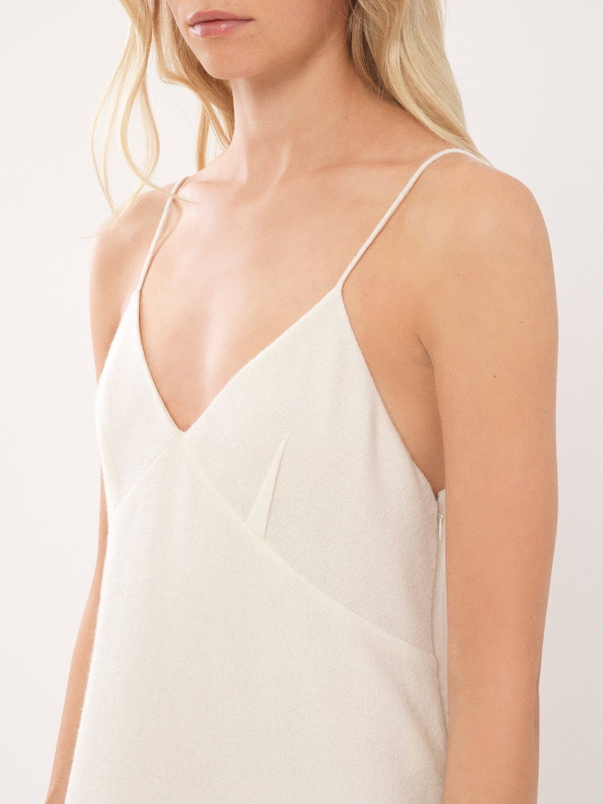 OK PORTE_Robe en laine et cachemire - Eden White